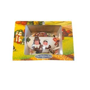 The Pilgrim Pair Gravy Boat Publix‎ Thanksgiving Holiday Decor Ceramic